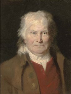 Portrait Of An Elderly Man, Bust-length In A Red Waist-coat And Brown Coat — Jacques Laurent Agasse, Neoclassicism