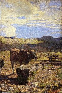 Cow At A Water Trough — Giovanni Segantini