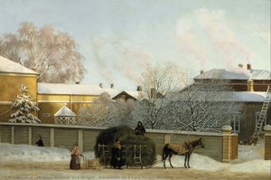 Annankatu On A Cold Winter Morning — Magnus Wilhelm Von Wright, Realism