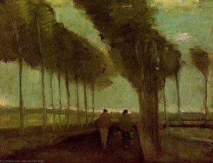 Country Lane With Two Figures — Vincent Willem Van Gogh