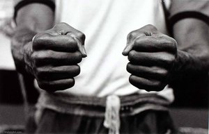 Unidentified Boxer's Fists, Salfero Gym — Ian Beesley