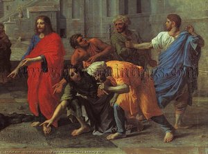 Christ And The Woman Taken In Adultery, Detail, — Nicolas Poussin, French Baroque