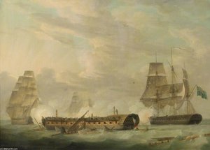Action At Sea - A French Frigate Completely Dismasted