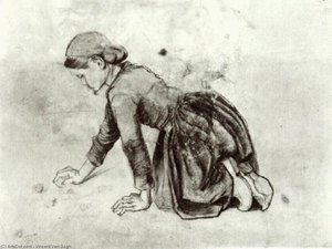 Girl Kneeling — Vincent Willem Van Gogh, Post-impressionism