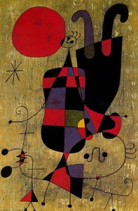 Personajes Y Perro Ante El Sol — Joan Miró