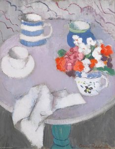Still Life With A Round Table (recto), Still Life (verso) — Anne Redpath