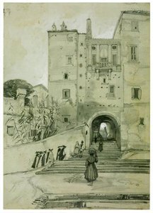 Stairs Leading To S. Pietro In Vincoli — Edward Lear