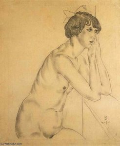 Kiki De Montparnasse Au Ruban Dans Les Cheveux — Léonard Tsuguharu Foujita