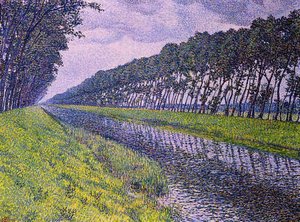 Canal In Flanders — Theo Van Rysselberghe, Pointillism