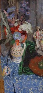 Still Life, Flowers And Figures — Sir William George Gillies