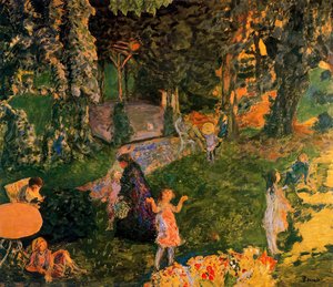 Family in garden