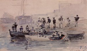 Study For 'marines Landing In Brest Harbor' — Eugène Louis Boudin
