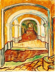 Corridor In The Asylum — Vincent Willem Van Gogh, Post-impressionism