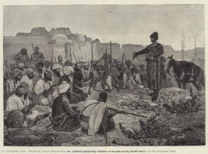 The Impending Afghan War, Meeting Of Afreedis In The Khyber Pass — Richard Caton Woodville, Historical Painting