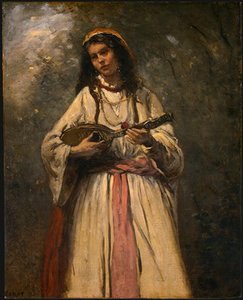 Gypsy Girl With Mandolin — Jean-baptiste-camille Corot