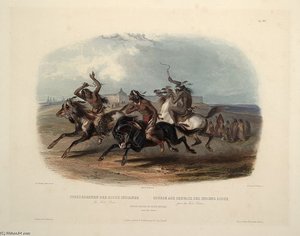 Horse Racing Of The Sioux Indians — Karl Bodmer