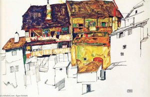 Old Houses In Krumau — Egon Schiele