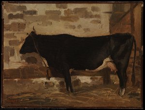 Cow In A Barn — Jean-baptiste-camille Corot, Impressionism