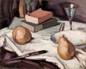 Still Life With Pears And Wineglass — Samuel John Peploe, Scottish Colourists
