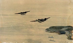 Sketch With Seaplane — Aleksandr Deyneka