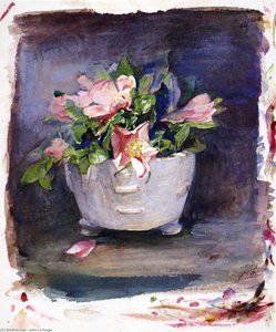 Wild Roses In A White Chinese Porcelain Bowl — John La Farge