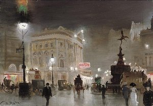 Piccadilly Circus At Night — George Hyde Pownall