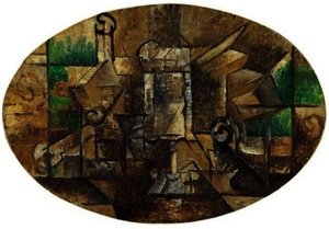 Bottle And Glass — Georges Braque, Cubism