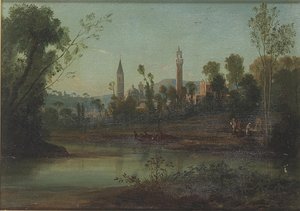 Rivière dans un paysage d'Orient