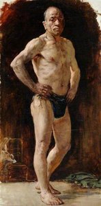 Life Class Nude Model (front View, Herkomer School, Bushey) — Louie Burrell