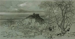 View Of Sermoneta, Italy — Edward Lear