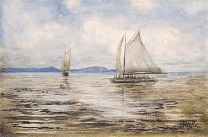 Seascape With Saleboats Paper — Lef Feliksovich Lagorio