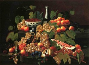 Still Life With Fruit And Champagne — Severin Roesen