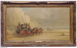 London-dover Mail Coach Ferrying A River; And A Companion Painting — Charles Cooper Henderson