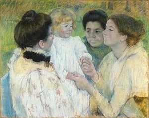Women Admiring A Child — Mary Stevenson Cassatt