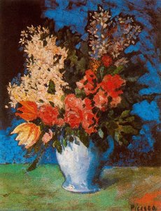 Death Nature With Flowers — Pablo Picasso, Cubist Expressionism