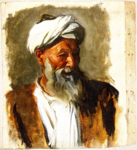 Old Man With A White Turban — John Singer Sargent, Impressionistic Portrait
