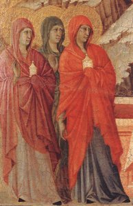 The Three Marys At The Tomb (detail) — Duccio Di Buoninsegna, Late Gothic