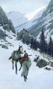 Through The Pass, Winter — Henry F Farny