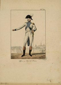 Officier Au Régiment De Béarn — Charles Emile Hippolyte Lecomte Vernet