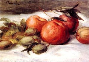 Still Life With Apples And Almonds — Pierre-auguste Renoir, Impressionist Painting
