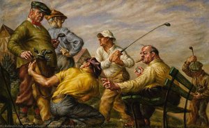 Aspects Of Suburban Life Golf — Paul Cadmus