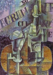 Bottle Of Pernod (table In A Café) — Pablo Picasso, Analytical Cubism