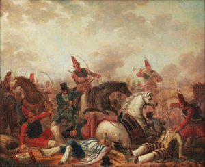 Cavalry Combat In The Times Of Rosas — Carlos Morel, Romanticism