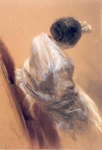 Lady With Opera Glasses — Adolph Von Menzel