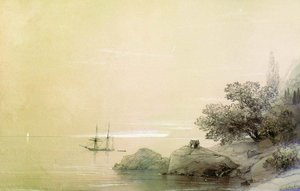 Sea Against A Rocky Shore — Ivan Konstantinovich Aivazovsky