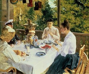 At The Tea-table — Konstantin Alexeievitch Korovin, Impressionism