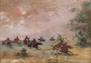 Comanche War Party, Mounted On Wild Horses — George Catlin