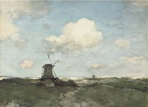 A Windmill In A Polder Landscape — Jan Weissenbruch
