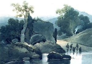 Ruined Tomb With Hindu Ablutions — George Chinnery