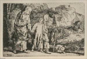 The Flight Into Egypt, The Holy Family Crossing The Rill — Rembrandt Van Rijn, Baroque